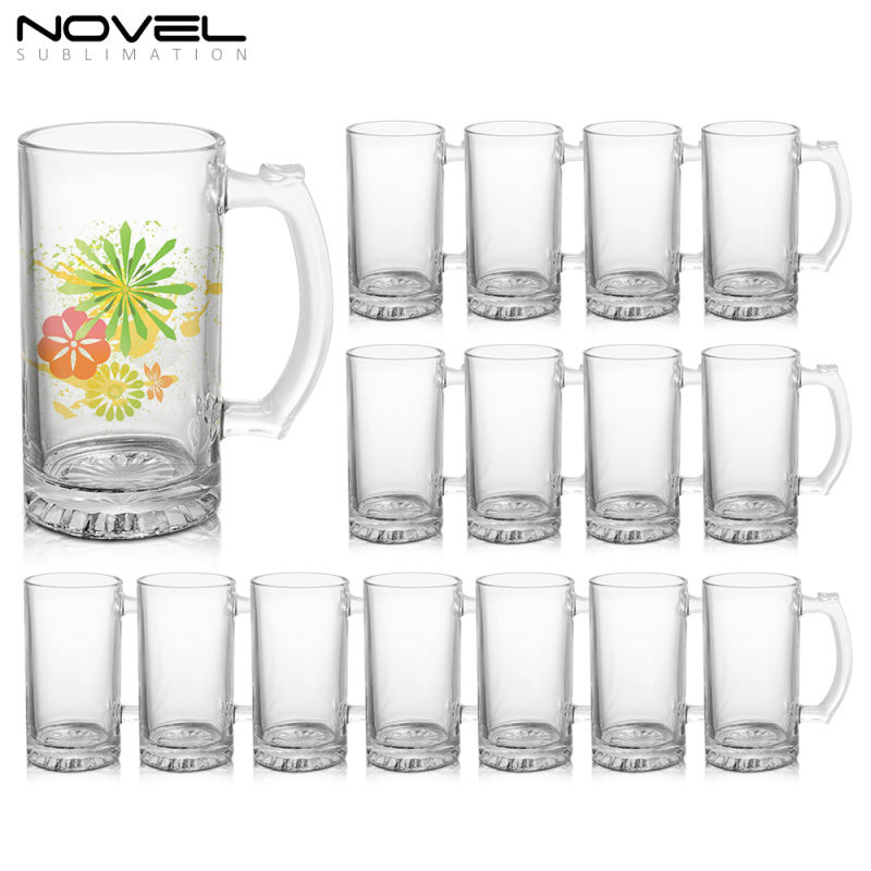 Personality Design Sublimation Blank 16oz Beer Frosted Clear Glass Beer Mug