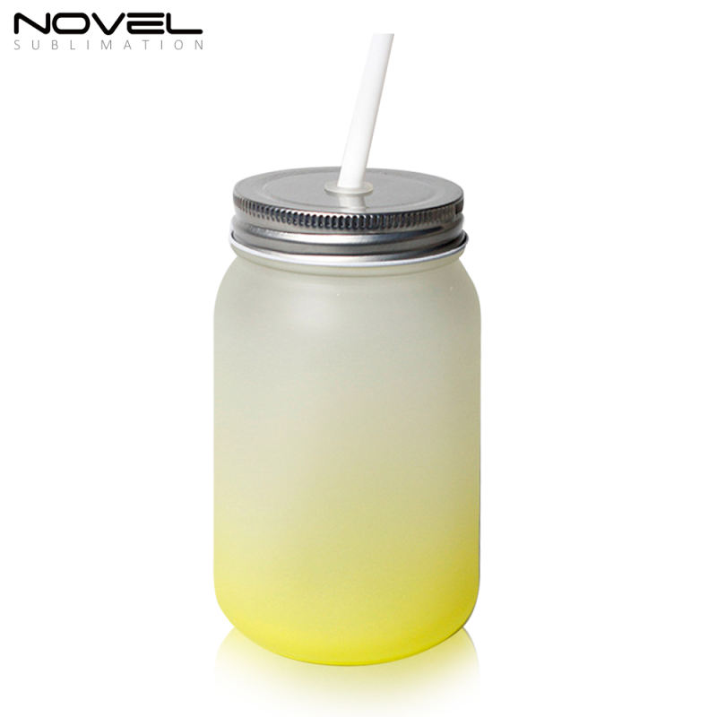 18oz Sublimation Blank Frosted Glass Mason Mug With Handle Or Without Handle