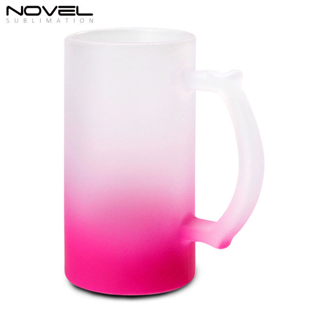 Sublimation Blank 16oz Color Beer Glass Mug With Eight Colors Available