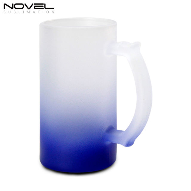 Sublimation Blank 16oz Color Beer Glass Mug With Eight Colors Available