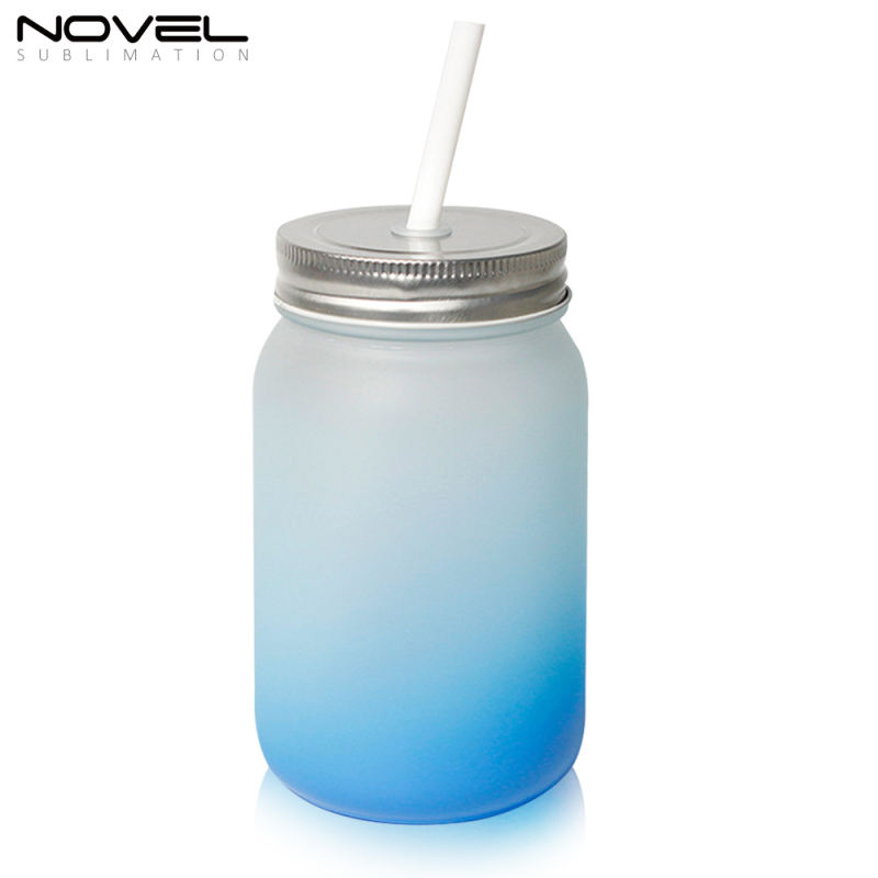 18oz Sublimation Blank Frosted Glass Mason Mug With Handle Or Without Handle