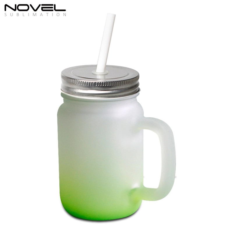 18oz Sublimation Blank Frosted Glass Mason Mug With Handle Or Without Handle