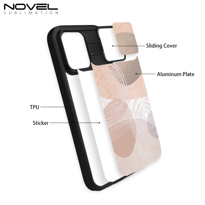 For iPhone 14 / IP12 Pro max Blank Heat Transfer 2D TPU Mobile Phone Case With Sliding Window