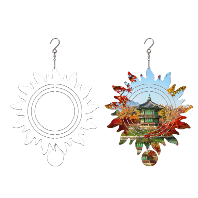 Customized Blank Sublimation Aluminum Wind Spinner Double-sides Printable Wind Chime