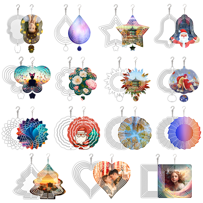 Customized Blank Sublimation Aluminum Wind Spinner Double-sides Printable Wind Chime