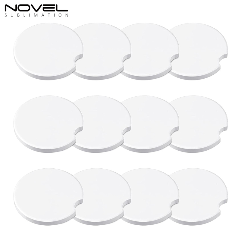 New Blank Sublimation Round Shape Ceramic Car Coaster With Glossy and Matter Design