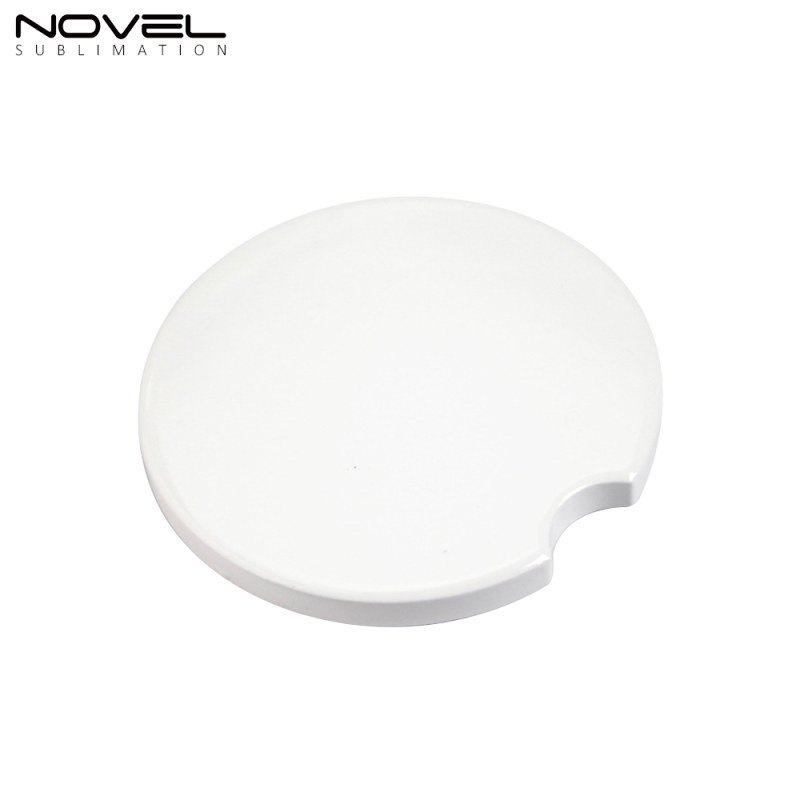 New Blank Sublimation Round Shape Ceramic Car Coaster With Glossy and Matter Design