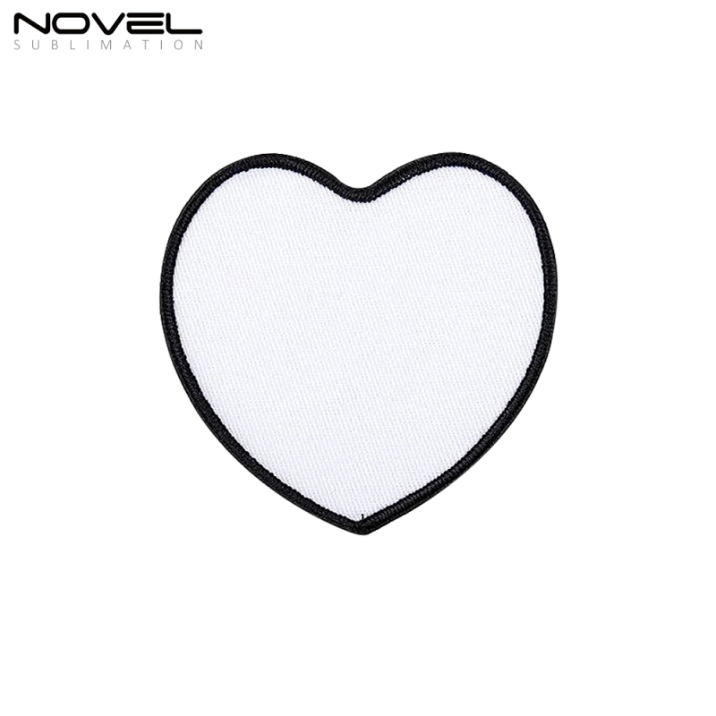 Wholesale Dye-Sublimation Patches DIY White Blank Patch With Black Trim Edge