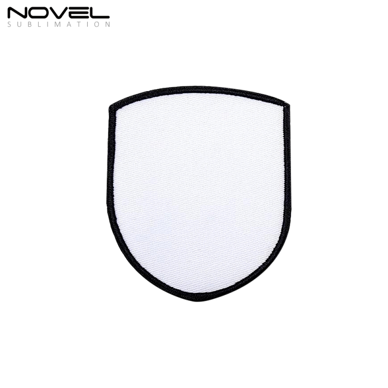 Wholesale Dye-Sublimation Patches DIY White Blank Patch With Black Trim Edge