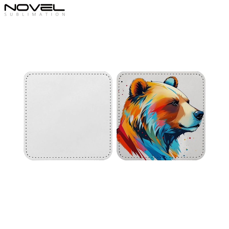 Blank Heat Transfer PU Leather Hat Patch DIY Sublimation Cap Sticker With Hot Melt Adhesive