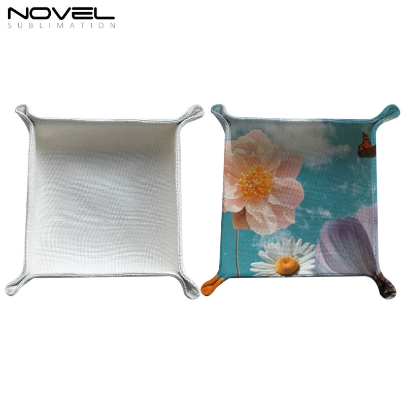 Popular Blank Sublimation Cotton Linen Storage Plate With Differen Size