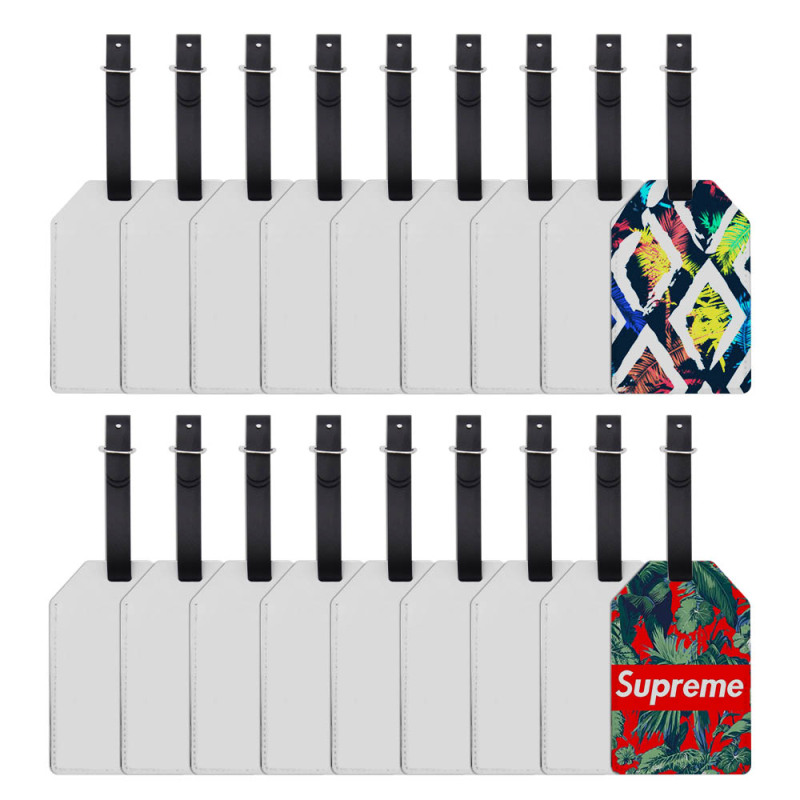 New Style Blank Sublimation White Color PU Leather Luggage Tag