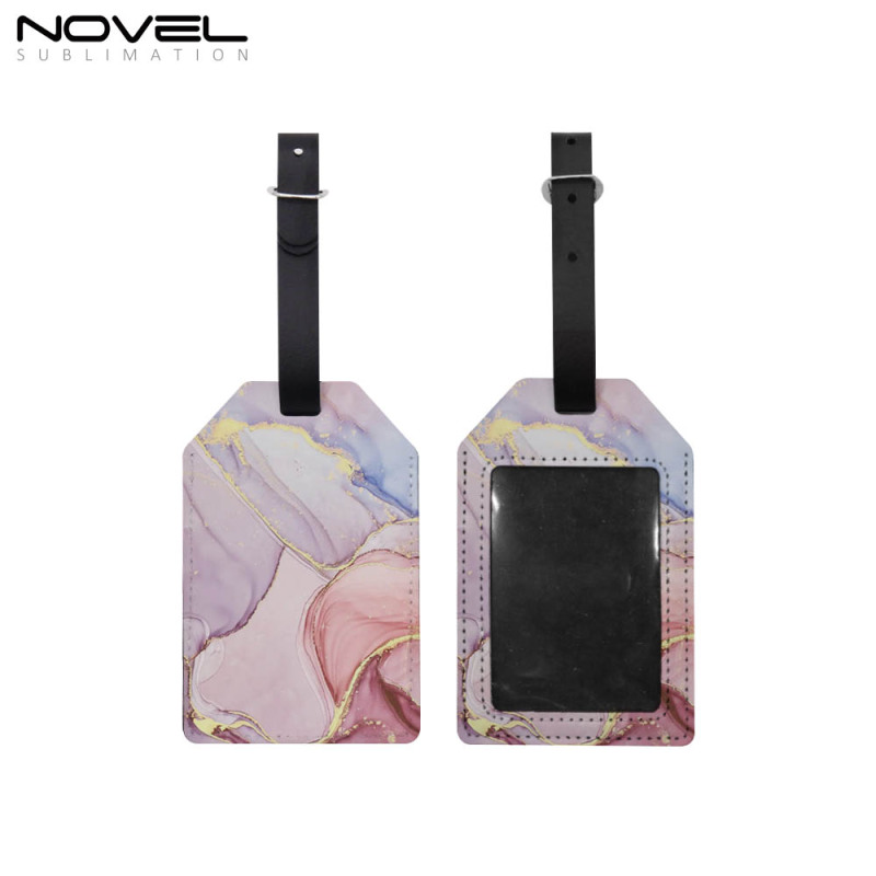 New Style Blank Sublimation White Color PU Leather Luggage Tag