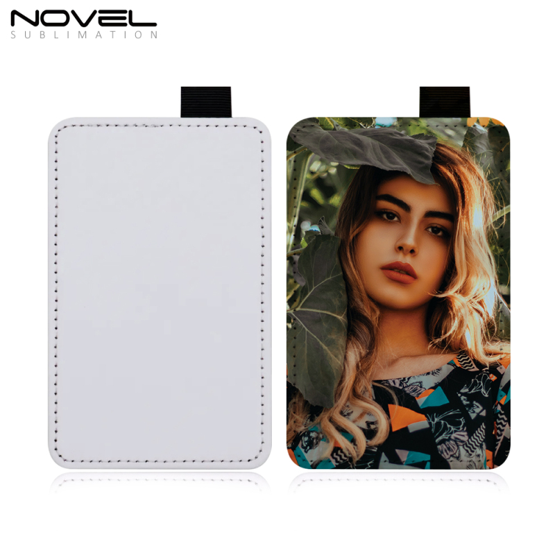 Free Sample Blank Dye-Sublimation Blank White Color PU Leather Card Holder
