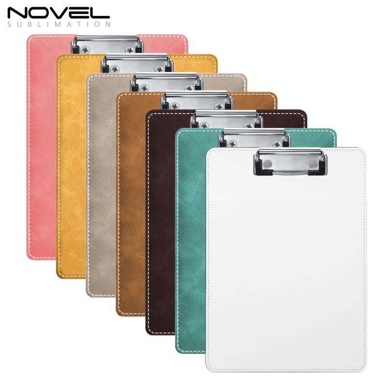 Personality Blank Sublimation PU Clip Board Two Size Colorful PU File Folder Board