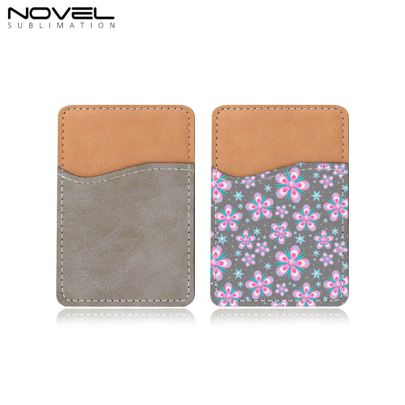 Popular Colorful Blank Sublimation PU Leather Card Holder For Phone Back