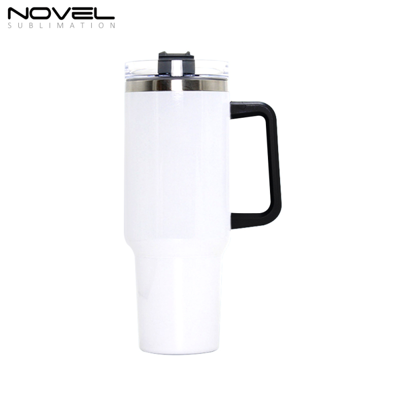 Factory Price Blank Sublimation 40OZ Car Mug With Colorful Handle