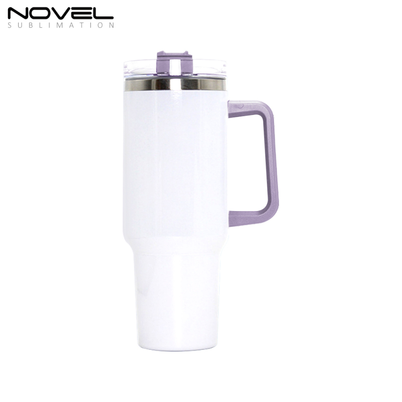 Factory Price Blank Sublimation 40OZ Car Mug With Colorful Handle
