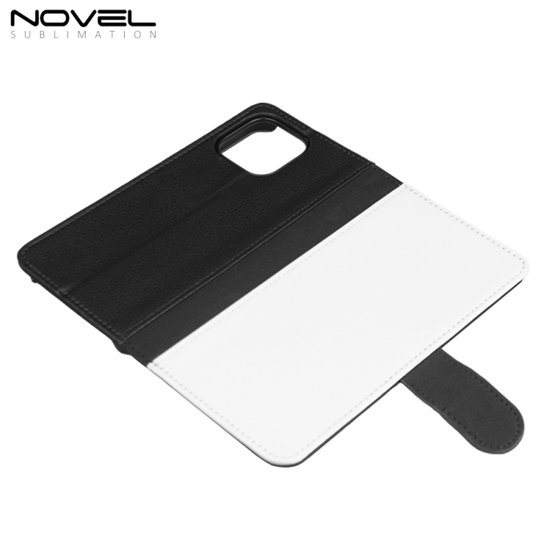 For iPhone 14 / IP 13 / IP12 / IP XS Blank Sublimation Strand UP PU Leather Wallet DIY Phone Housing With Three Card Holder