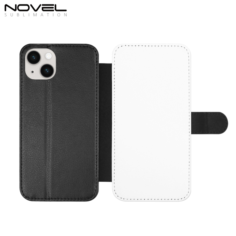 For iPhone 15 / IP 15 Plus / IP 15 Pro / IP 15 Ultra Blank Sublimation Strand-up PU Leather Phone Case
