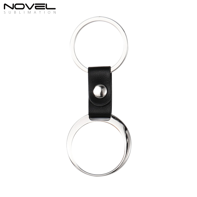 Popular Sublimation PU Leather Keychain DIY Keyring With Blank Metal Insert