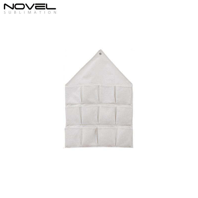 Blank Sublimation Cotton linen Material Wall Mounted Storage Bag With Different Size