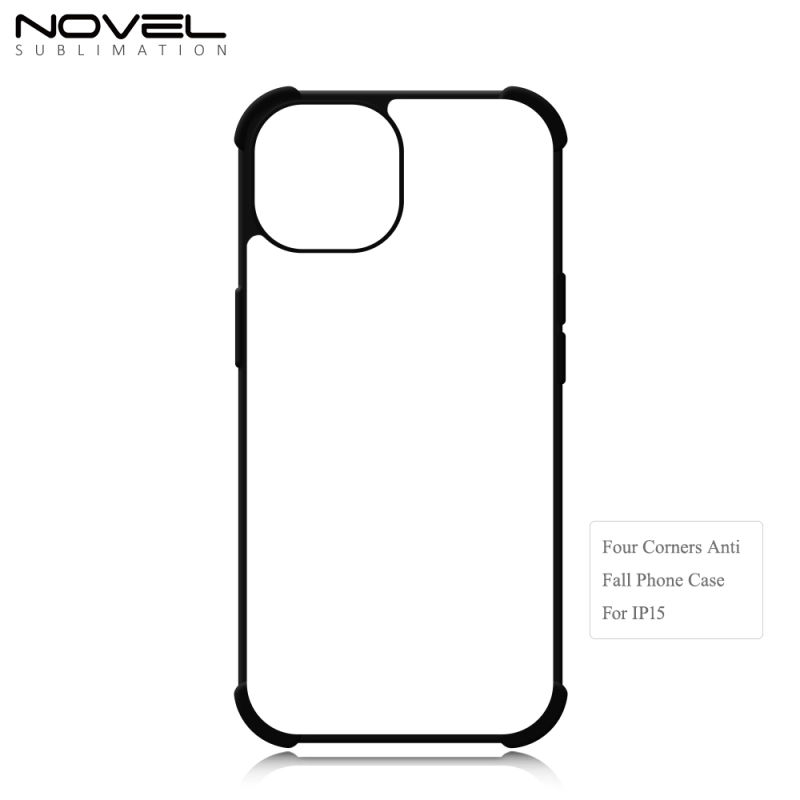 For iPhone 15 / IP 15 Pro / IP15 Plus / IP 15 Pro max Four Corner Anti-shock Blank Sublimation Phone Case 2D TPU Mobile Phone Cover