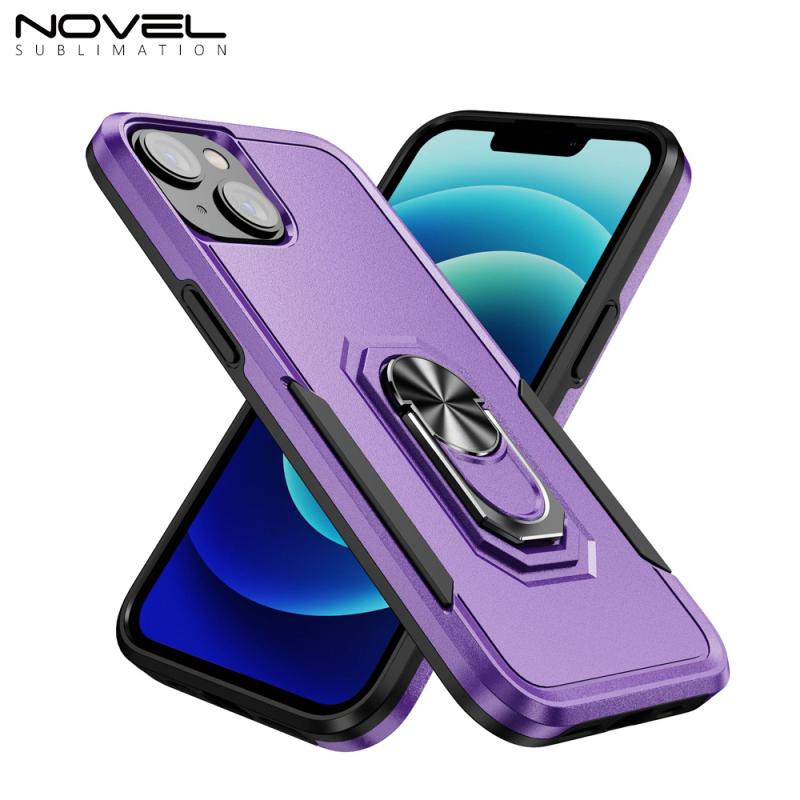 New 2-in-1 Phone Case with Bayer Material Magnetic Ring Car Mobile Phone Case for iPhone models