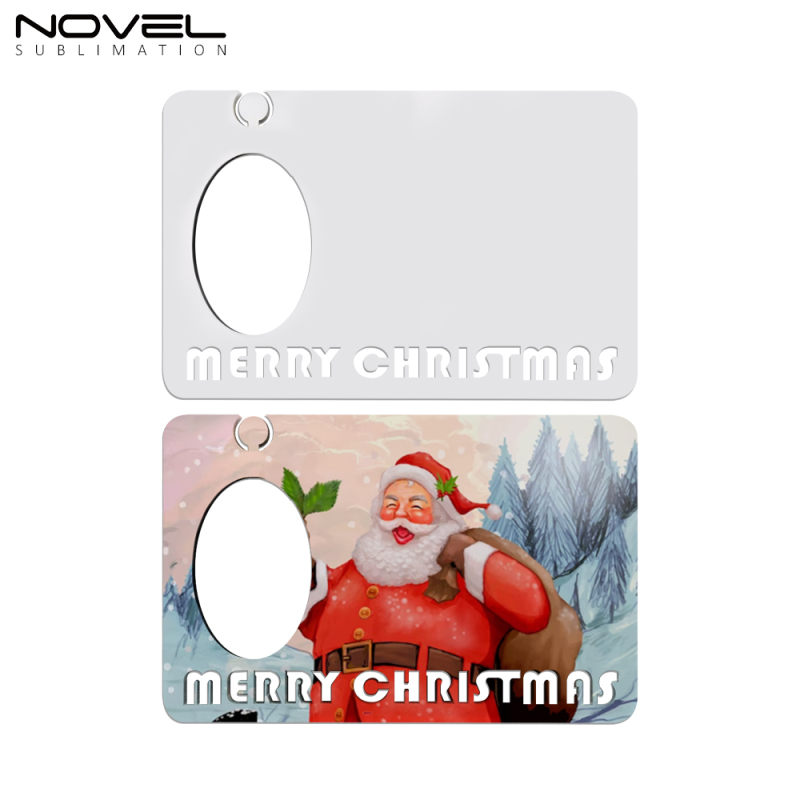 Christmas Sublimation Blank Personalized MDF Photo Frame Rectangular Custom Photo Panels With Santa Doll