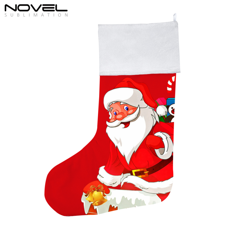 personality sublimation white color snowflake Christmas decoration stocking Blank Xmas children's gift bag tree hanging bags