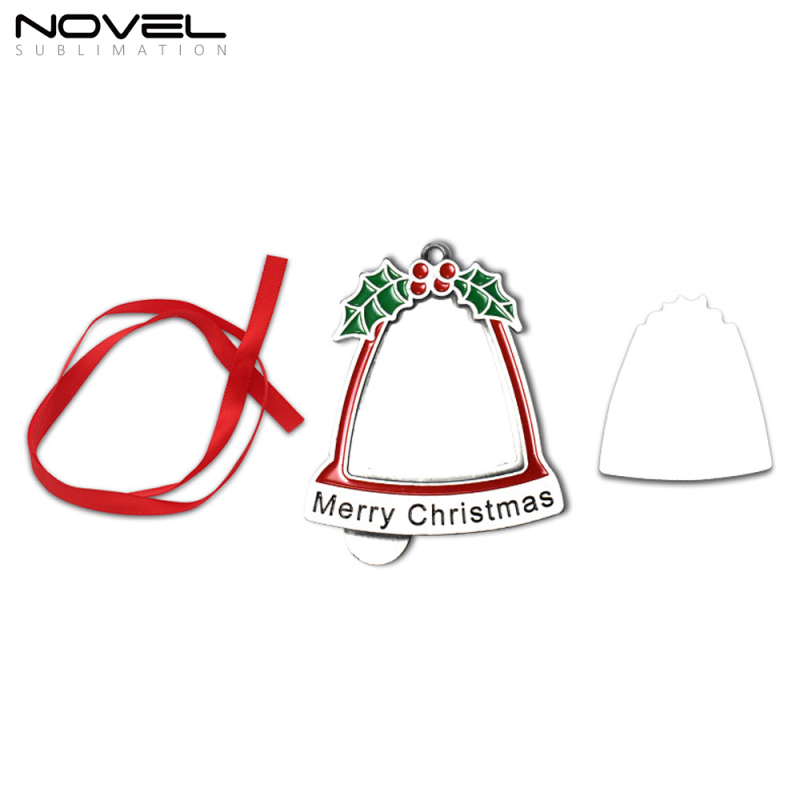 Hot selling blank heat transfer Christmas ornaments sublimation zinc alloy Xmas hat Christmas tree decorations