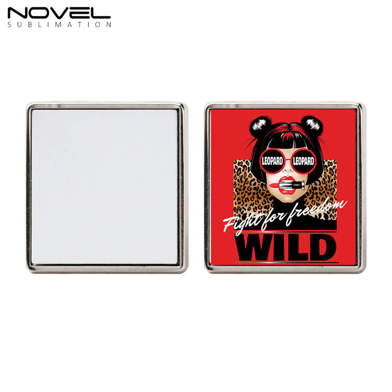 Blank Dye-Sublimation DIY Metal Badge With Siliver and Gold Color Badge Gift With Round, Square and Heart Shape