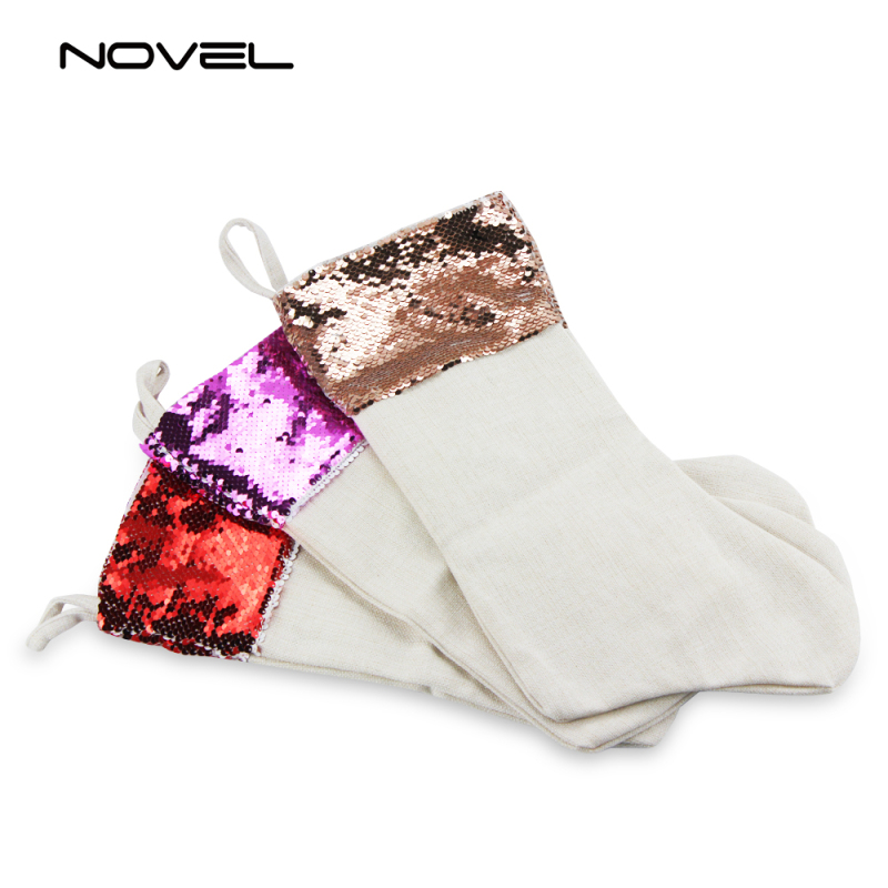 High Quality Blank Sublimation Magic Sequin Christmas Stocking