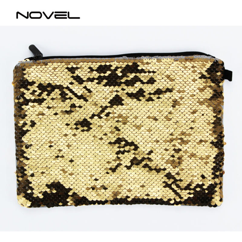 Clearance DIY Pattern Blank Sublimation Magic Sequin Cosmetic bag