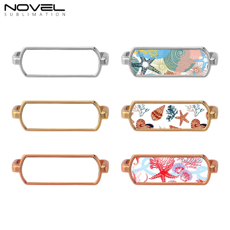Amazon hot selling sports watch strap buckle personality blank heat transfer metal watch strap buckle with Silver / Gold / Rose Gold