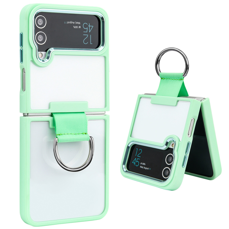 Popular Colorful TPU Mobile Phone Case With Ring Up-Down Connect CellPhone Cover For Z flip 4 / Z flip 5