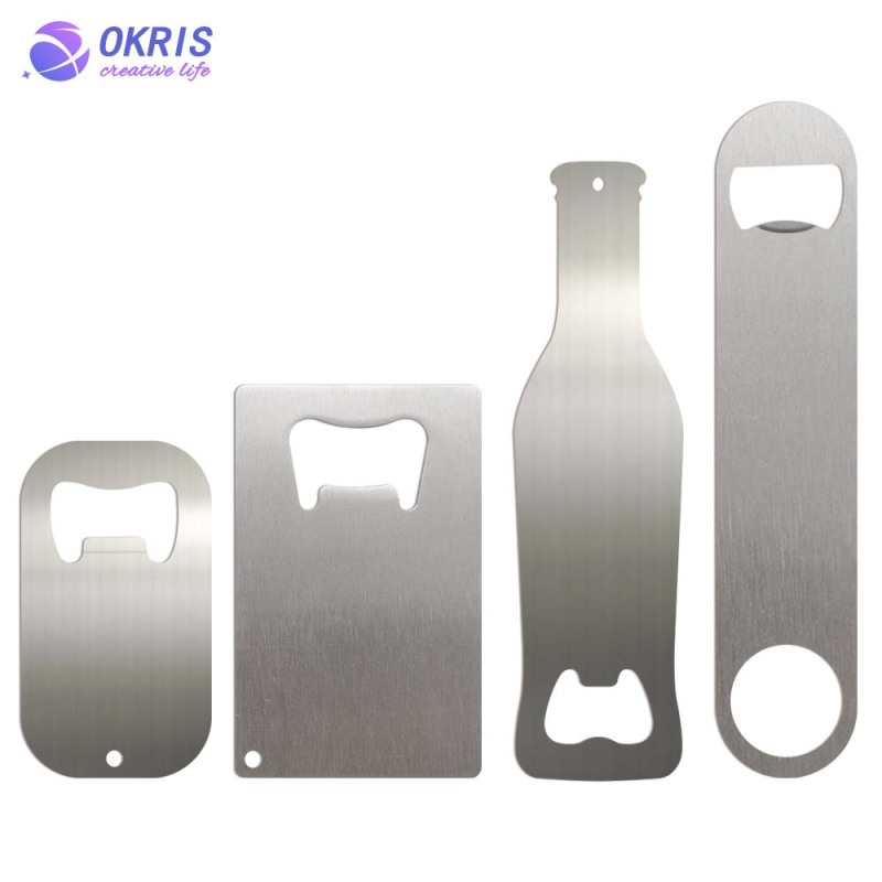Sublimation Bottle Opener Blanks Metal Stainless Steel Beer Opener for Christmas Wedding Party Gifts Bar Kitchen Restaurant With Double Sides Printing Silver and White Color Avaliable