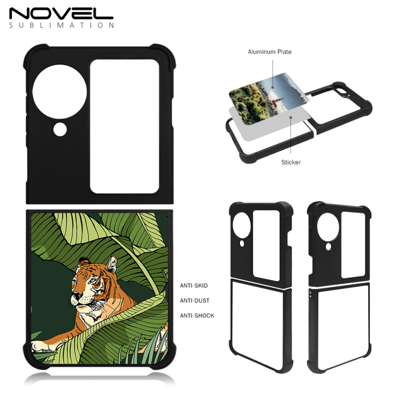 For Oppo Find N3 Flip 5G / Find N2 Customized Sublimation 2D TPU Mobile Phone Case With Blank Metal Insert