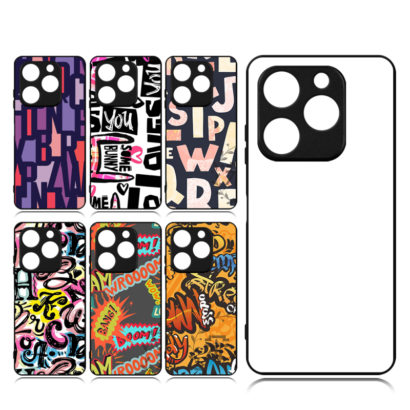 For Infinix Smart 8 / Note 30 / Note 30 Pro/ Hot 30/ Hot 9 / Hot 20S / hOT 30i Sublimation 2D TPU Cell Phone Case With Blank Metal Insert