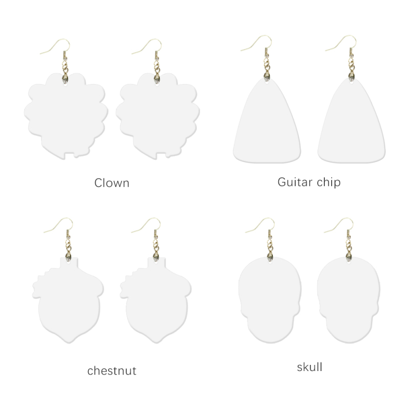 Blank Sublimation MDF Halloween Earring Lightweight Wood Earrings Blanks with Protective Film DIY Double-Sides Printing Ghost Shape Earring