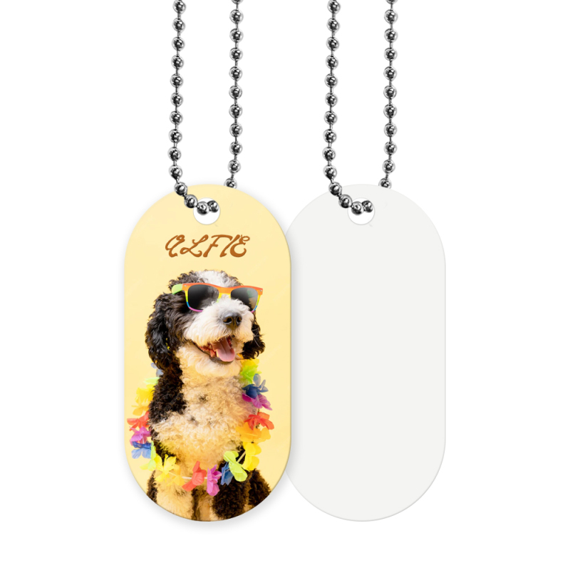 Popular White Color Double-Sides Printing Blank Sublimation Metal Dog Tag