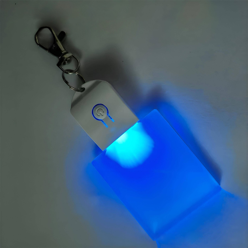New Arrival DIY Sublimation Acrylic Keyring With LED Light Blank Heat Transfer Single-sides Printing Transparent Acrylic Keychain