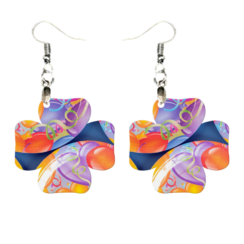 Double-Sides Printing Sublimation Blank MDF Earring Popular DIY Heat Transfer MDF Earring With 33 Different Design