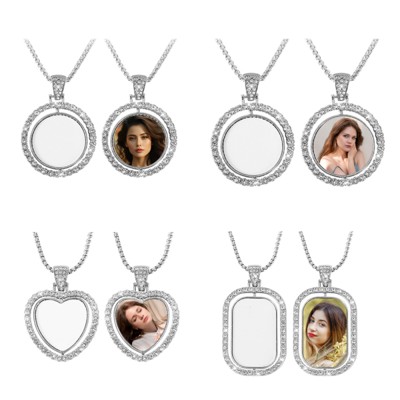 Hot Selling Classic Sublimation Necklace With Blank Metal Insert Personality Nice Necklace With Diamonds