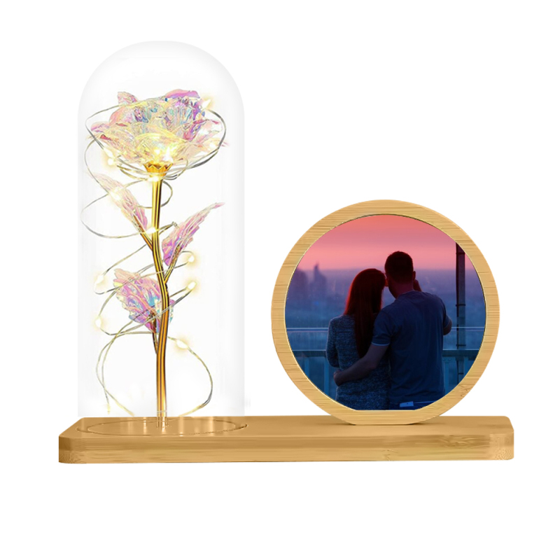 Popular Nice Table Setting Atmosphere LED Light Photo Frame With Blank Aluminum Plate