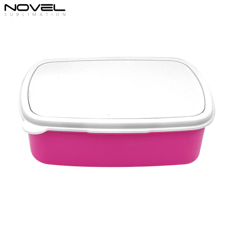 Popular Sublimation Plastic Rectangle Lunch Box Without Inner Box With Blank Metal Insert Printing