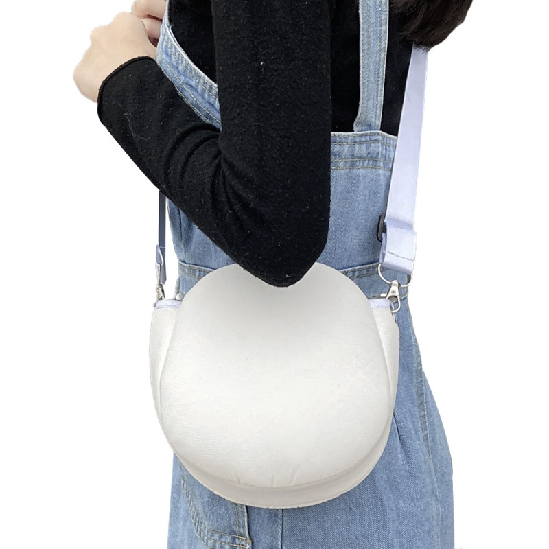 White Color Blank Sublimation Lucky Bag Personality Sponge Material Crossbody Bag