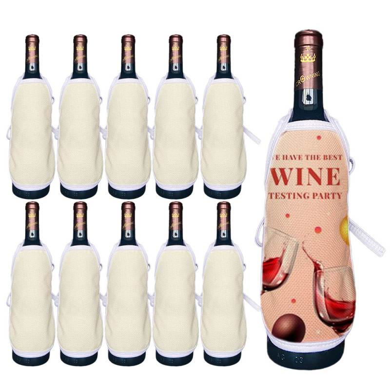 Blank Sublimation Cute Wine Bottle Apron Popular DIY Wine Bottle Covers Wine Bottle Sleeves Linen Household Accessories