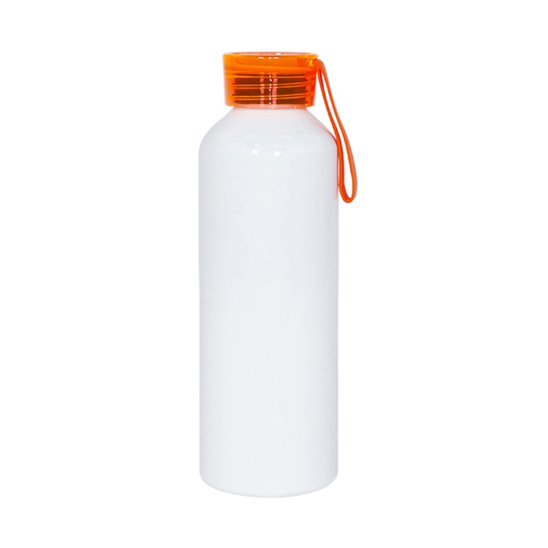 50pcs per carton Sublimation Blank White Aluminum Sports Bottle With Silicone Colorful Cover and Strap