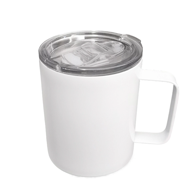 Wholesale Price Blank Sublimation 12OZ Double-Layer Mug With Cover DIY White Color 400ML Cup With Handle